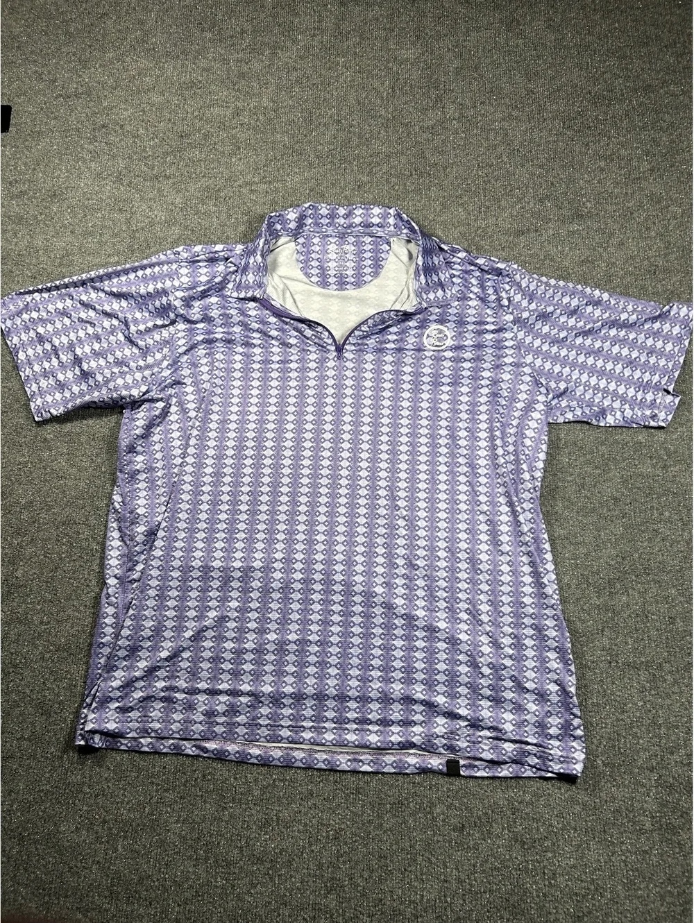 Rusty Putter Purple Patterned Golf Polo Shirt XL